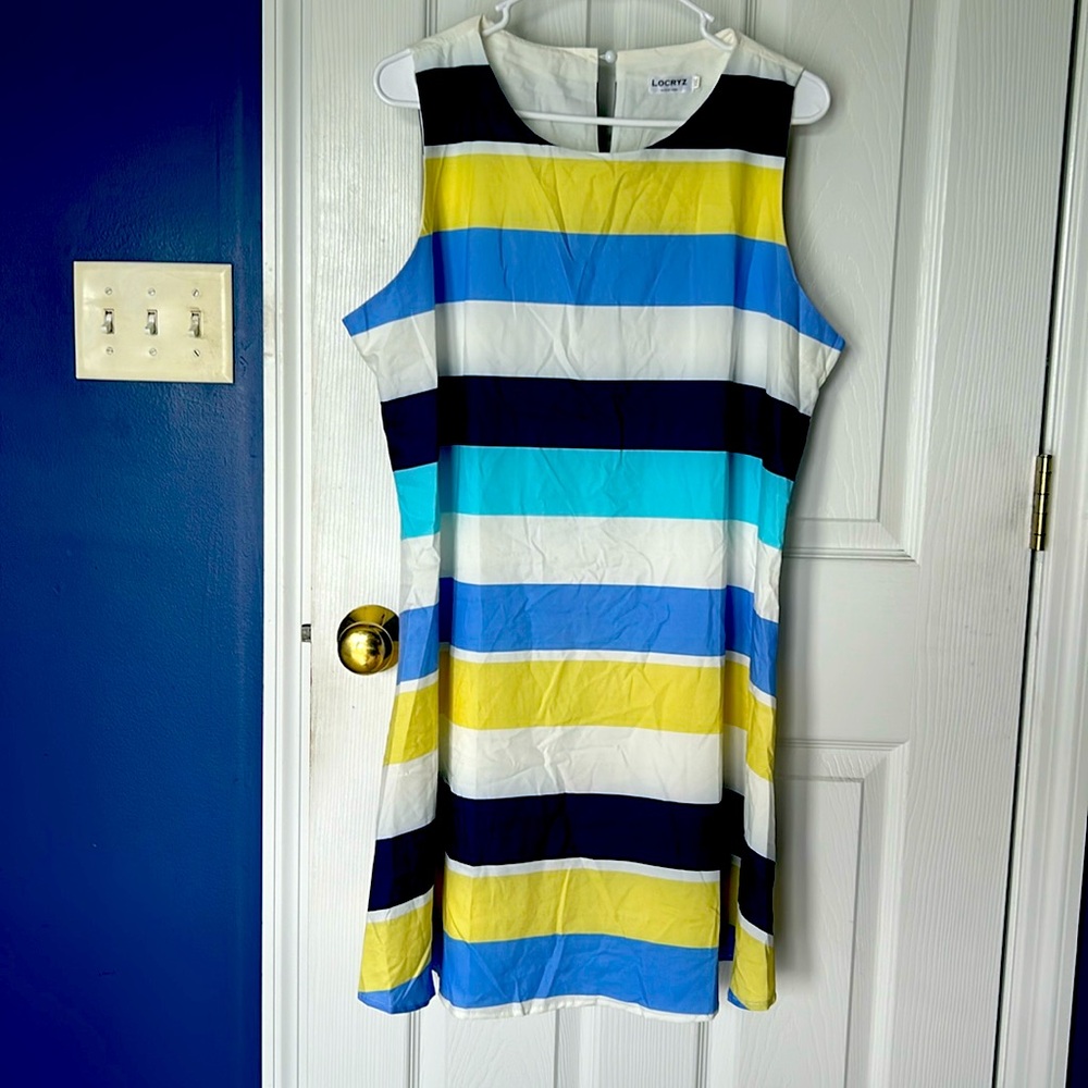 Locryz XXL 95% polyester striped sun dress